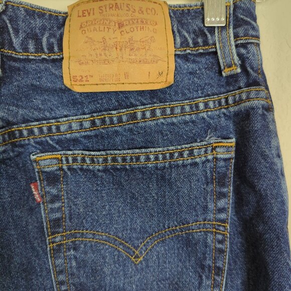 Levi's 521 Vintage‎ Tapered Fit Tapered Leg Women's Blue Denim Jeans Size 14 - Picture 5 of 15